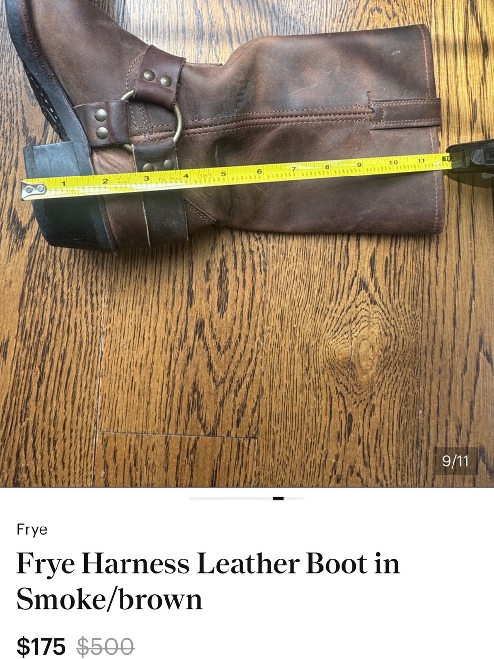 Frye Smoke/Brown Harness Mid-Calf Leather Boot - Picture 10 of 10